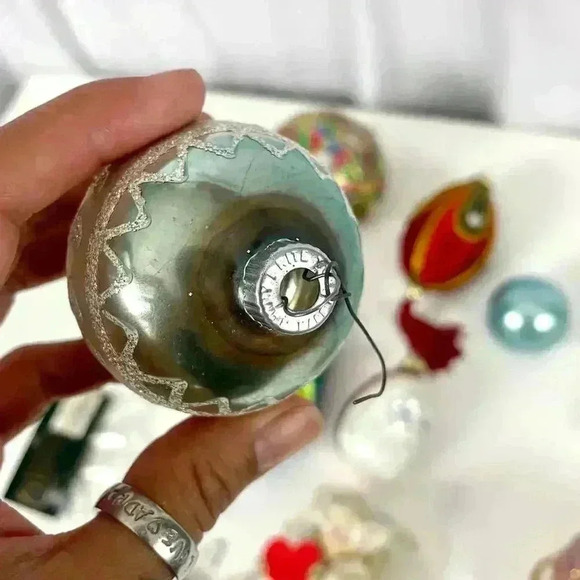 12X Christmas Ornaments Mercury Glass Toppers Poland Shiny Brite MCM VTG - Picture 5 of 16